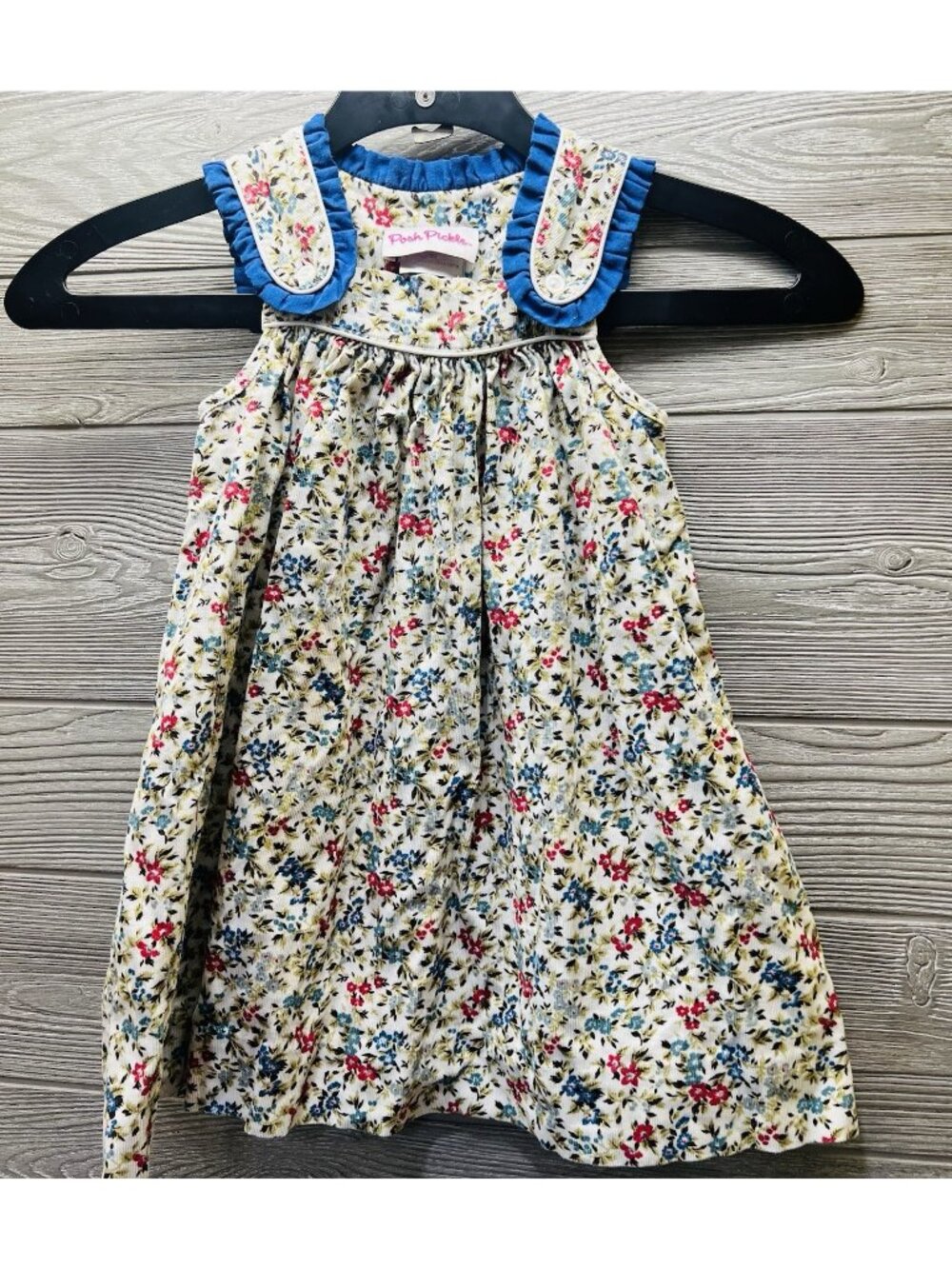 Posh Pickle Girls Floral Corduroy Jumper Dress Size 3T